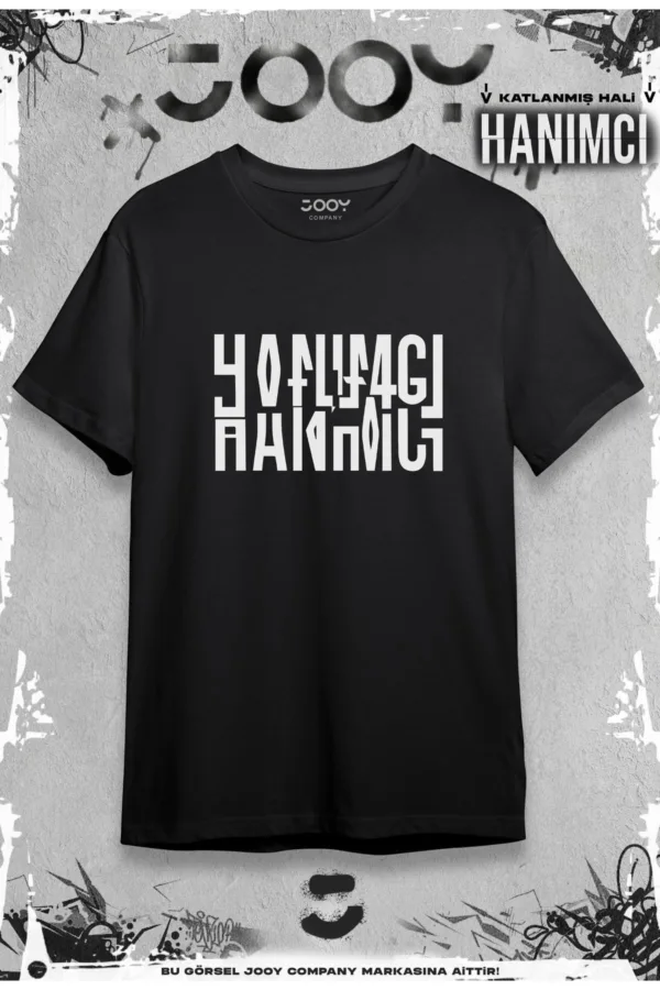 Hanımcı Beyci Sevgili Kombini Katlamalı Tasarım Siyah Oversize Tshirt 2'li Set - XL/S-alttext3
