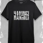 Hanımcı Katlamalı Tasarım Siyah Oversize Tshirt - M-alttext1