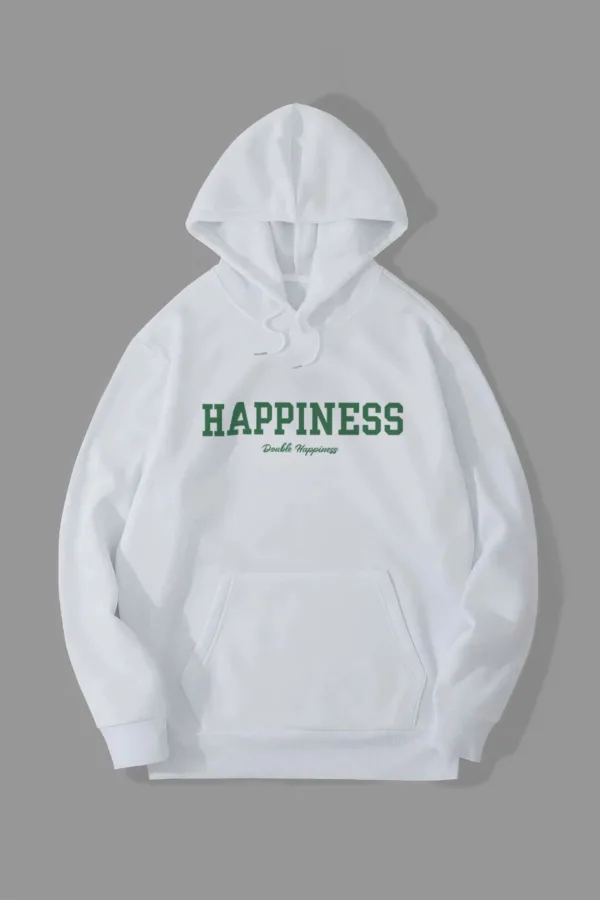 Happiness Baskılı Kapüşonlu Sweatshirt - M-alttext1