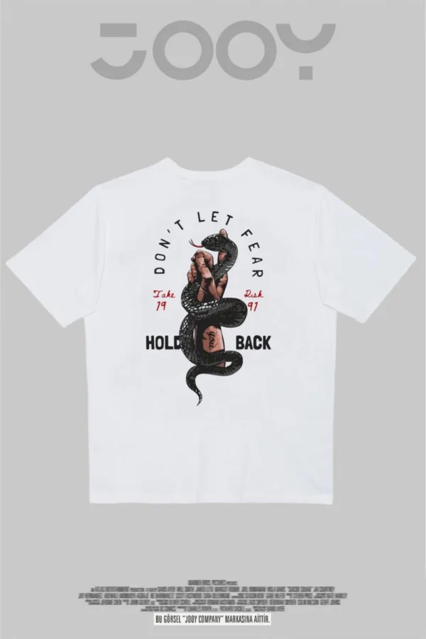 Hold Back Tasarım Beyaz Oversize Tshirt - M-alttext1
