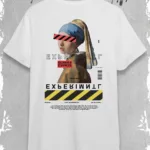 Inci Küpeli Kız Tasarım Beyaz Oversize Tshirt - S-alttext1
