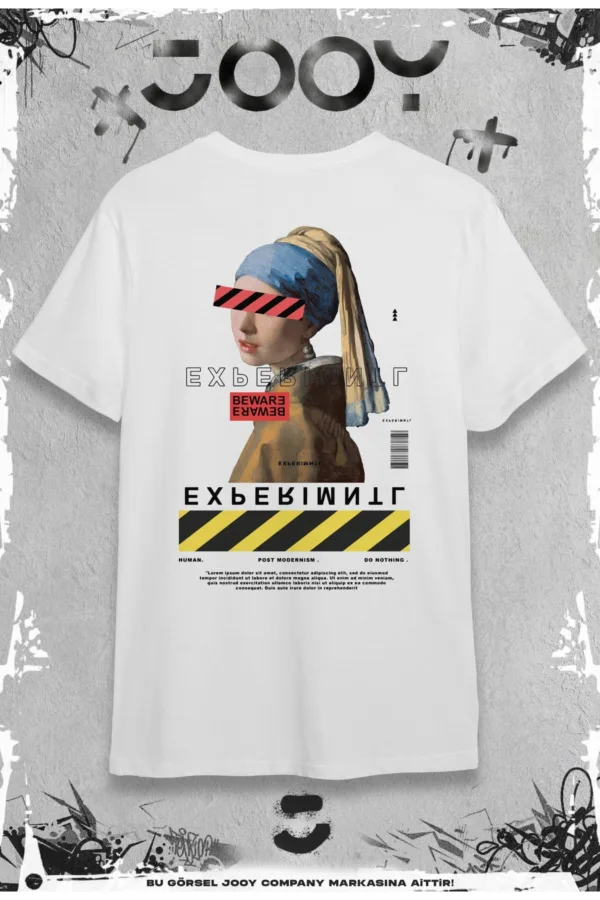 Inci Küpeli Kız Tasarım Beyaz Oversize Tshirt - S-alttext1