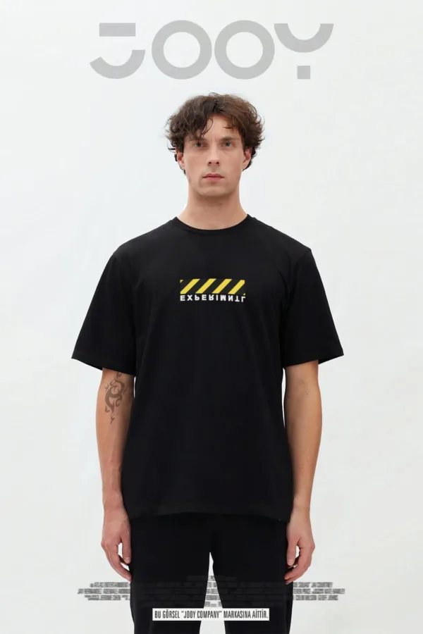 İnci Küpeli Kız Tasarım Siyah Oversize Tshirt - XL-alttext2