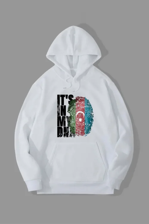 It’s In My Dna Azerbaycan Bayrağı Tasarım Kapüşonlu Sweatshirt
