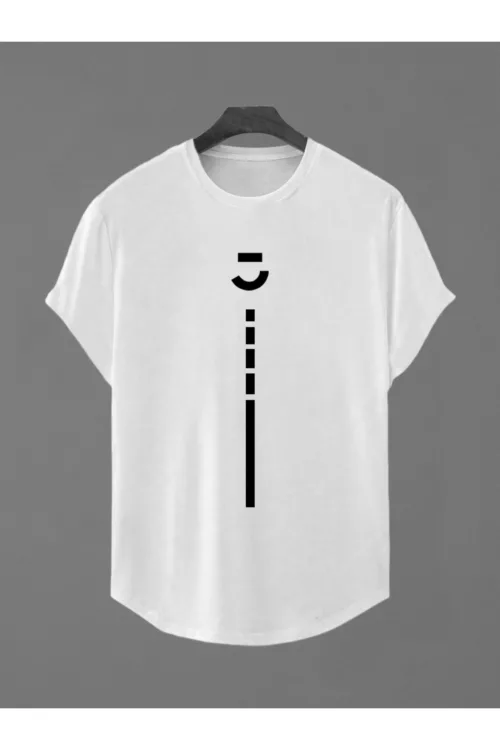 J Logo Baskılı Slim Fit Oval Kesim T-Shirt