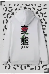 Japan Rose Beyaz Kapüşonlu Sweatshirt-alttext1