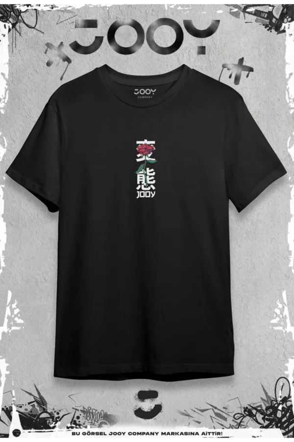 Japan Rose Sevgili Çift Kombini Siyah Oversize Tshirt 2'li Set - M-alttext5