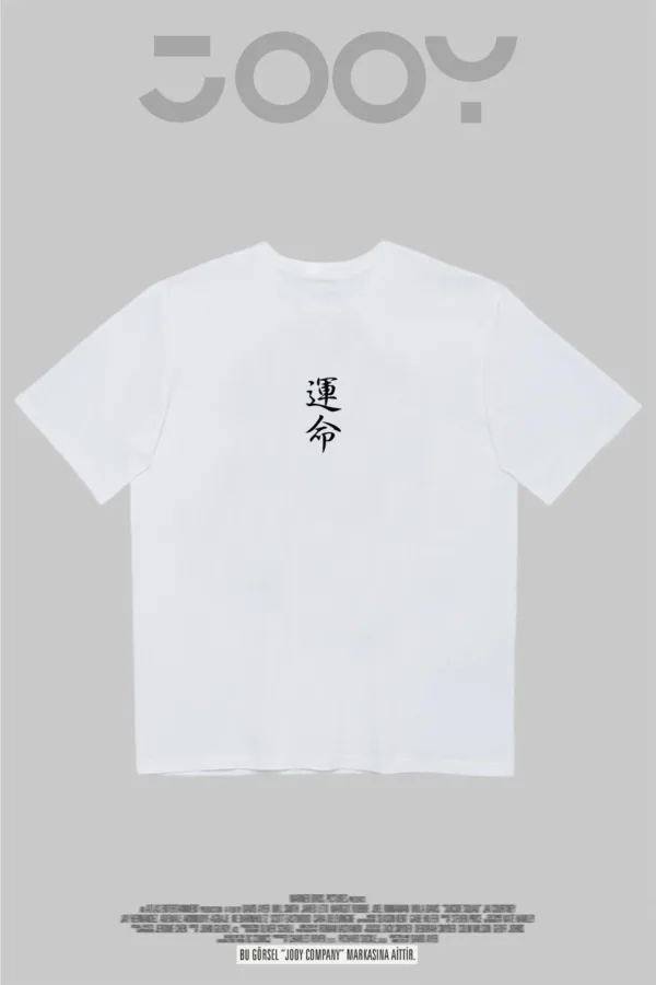 Japonca Destiny Baskılı Beyaz Oversize Tshirt - XL-alttext4
