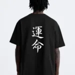 Japonca Destiny Baskılı Siyah Oversize Tshirt - XL-alttext1
