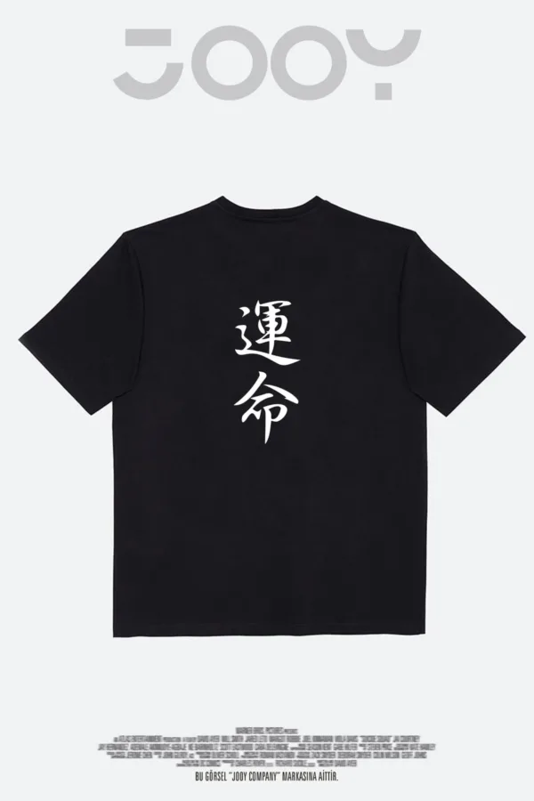 Japonca Destiny Baskılı Siyah Oversize Tshirt - XL-alttext3
