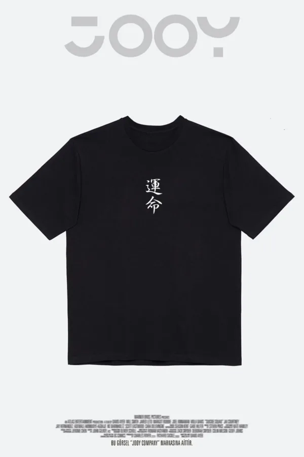Japonca Destiny Baskılı Siyah Oversize Tshirt - XL-alttext4