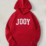 Jooy Baskılı Kırmızı Kapüşonlu 3 İplik Sweatshirt Hoodie - XL-alttext1