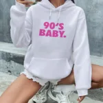 Kadın 90's Baby Baskılı Kapüşonlu Sweatshirt - S-alttext1