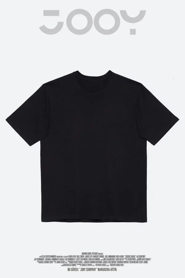 Kadın Düz Siyah Oversize Tshirt - M-alttext3