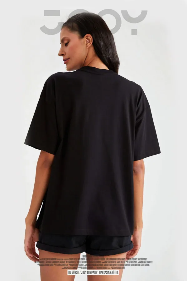 Kadın Los Angeles 91 Baskılı Siyah Oversize Tshirt - S-alttext2
