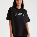 Kadın Los Angeles The 1987 Baskılı Siyah Oversize Tshirt - L-alttext1
