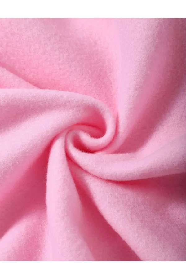 Kalp Baskılı 3 iplik Pembe Kapüşonlu Sweatshirt - L-alttext3