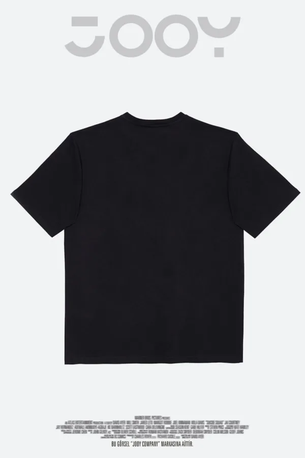 Kalp Baskılı Siyah Oversize Tshirt - M-alttext4
