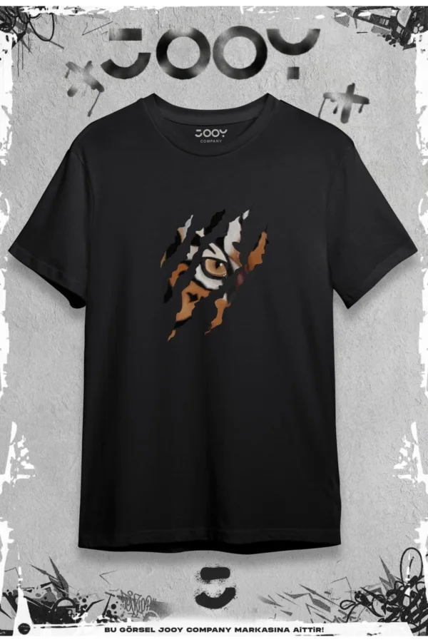 Kaplan Pençesi Baskılı Siyah Oversize Tshirt - XL-alttext1