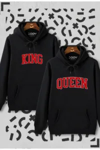 King Queen Sevgili Çift Kombini Siyah 2'li Set-alttext1