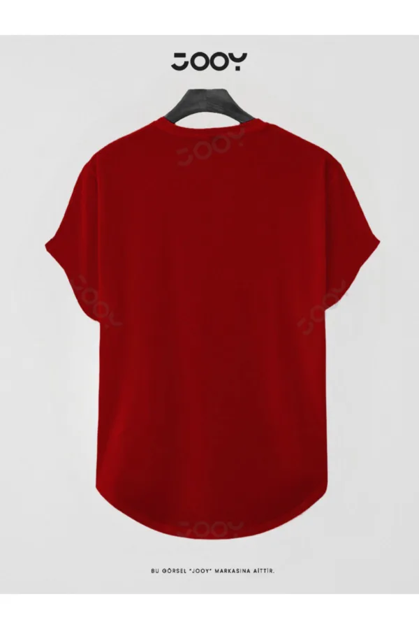 Kırmızı Basketball Player Baskılı Slim Fit Oval Kesim T-Shirt - S-alttext2