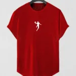 Kırmızı Basketball Player Baskılı Slim Fit Oval Kesim T-Shirt - S-alttext1