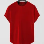 Kırmızı Düz Baskısız Basic Slim Fit Oval Kesim T-Shirt - S-alttext1