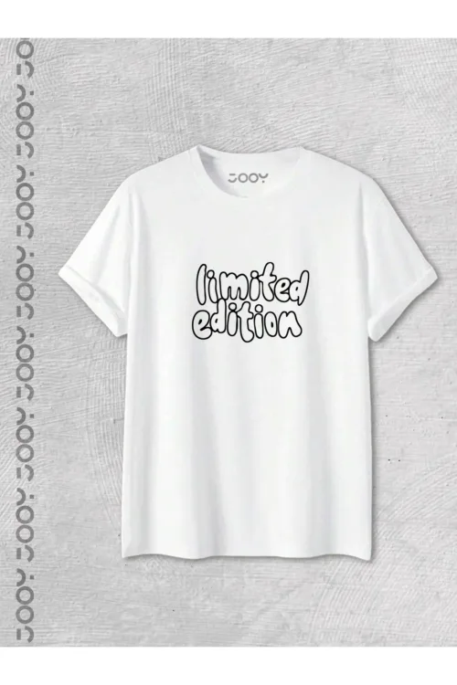 Limited Edition Baskılı Beyaz Oversize Tshirt
