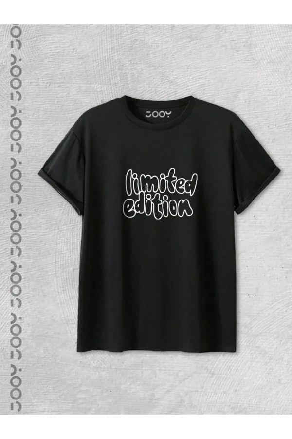 Limited Edition Baskılı Siyah Oversize Tshirt - M-alttext1