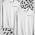 Los Angeles Baskılı Beyaz Bisiklet Yaka Sweatshirt 2'li Set - XL-alttext1