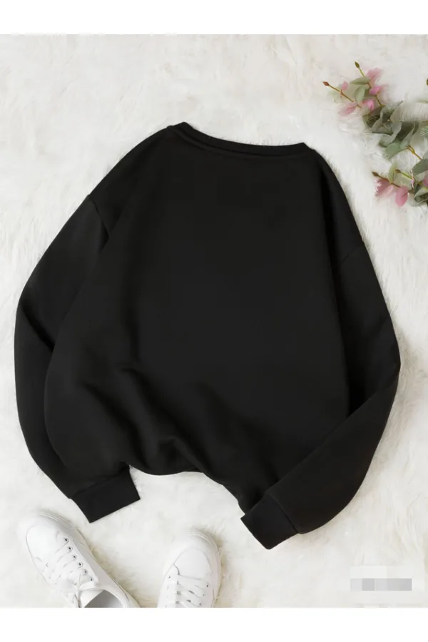 Los Angeles Baskılı Bisiklet Yaka Oversize Sweatshirt - S-alttext2