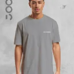 Los Angeles Baskılı Geniş Kalıp Oversize Gri T-Shirt - XL-alttext1