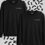 Los Angeles Baskılı Siyah Bisiklet Yaka Sweatshirt 2'li Set - XL-alttext1