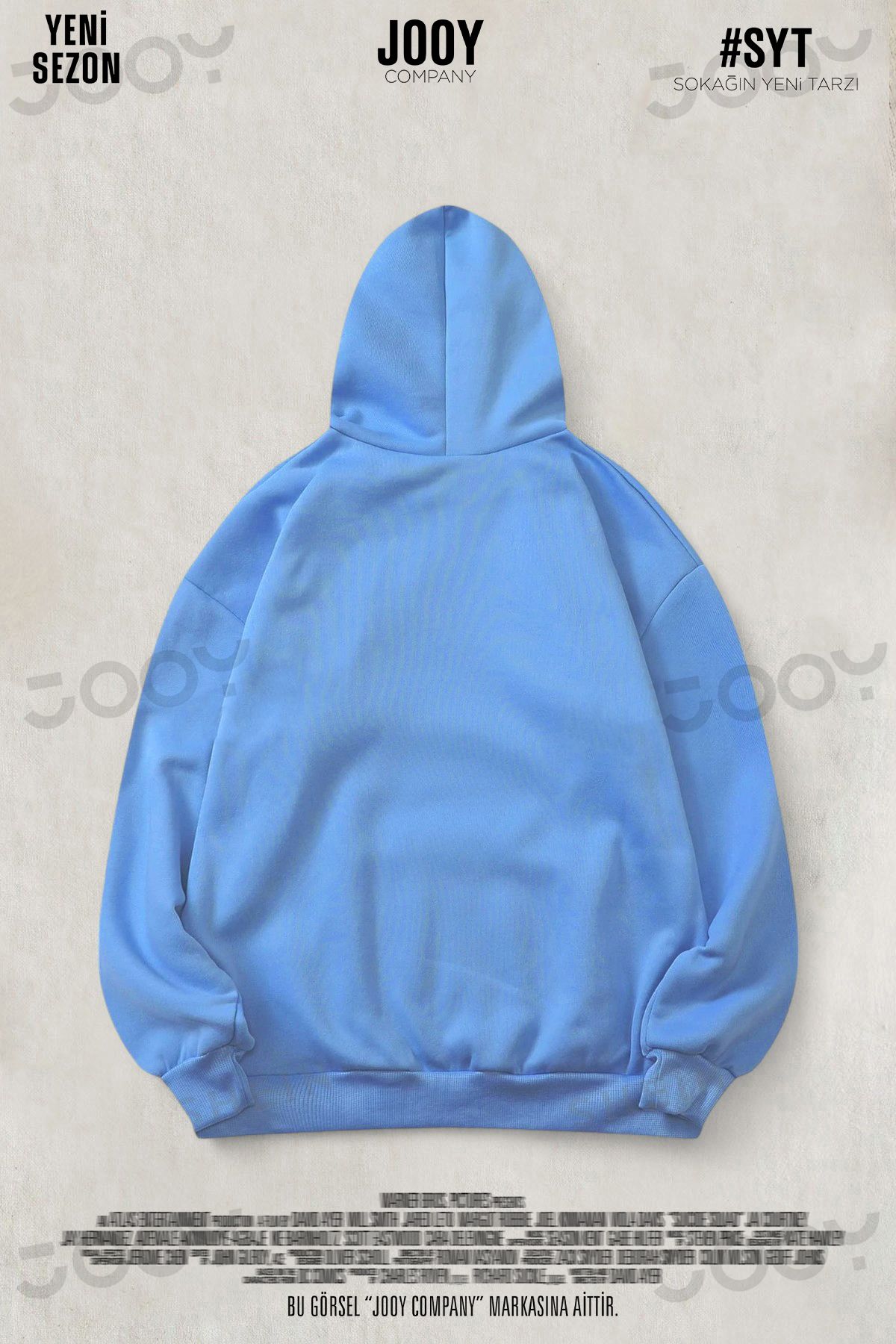 Brooklyn JC Baskılı Bebe Mavi 3 İplik Kapüşonlu Sweatshirt Hoodie-alttext2