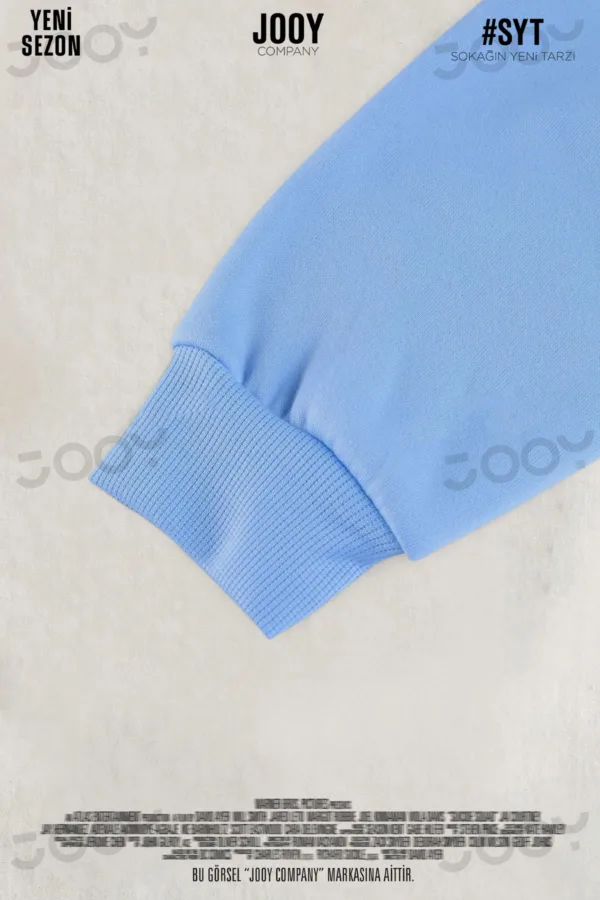 Brooklyn JC Baskılı Bebe Mavi 3 İplik Kapüşonlu Sweatshirt Hoodie-alttext3