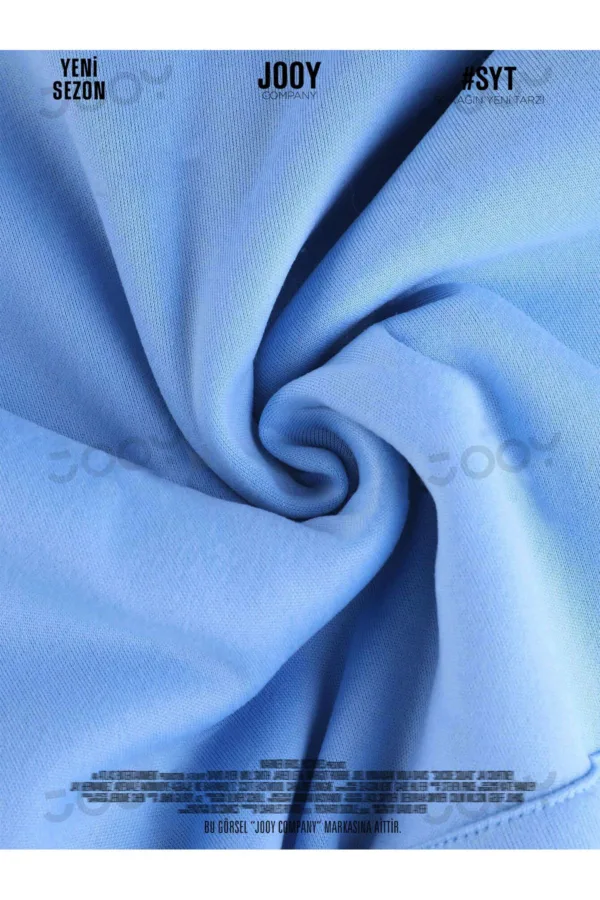 Brooklyn JC Baskılı Bebe Mavi 3 İplik Kapüşonlu Sweatshirt Hoodie-alttext4