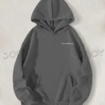 Los Angeles Duman Gri Füme 3 İplik Kapüşonlu Sweatshirt Hoodie-alttext1