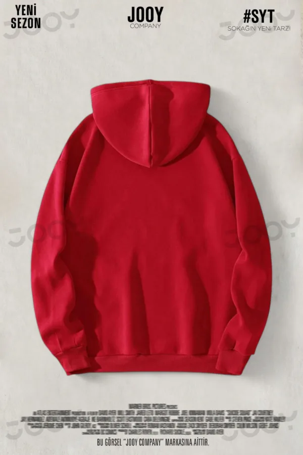 Los Angeles Kırmızı 3 İplik Kapüşonlu Sweatshirt Hoodie - L-alttext2