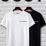 Los Angeles Siyah Beyaz Oval Kesim Tshirt 2'li Set - L-alttext1