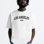 Los Angeles The 1987 Baskılı Beyaz Oversize Tshirt - S-alttext1