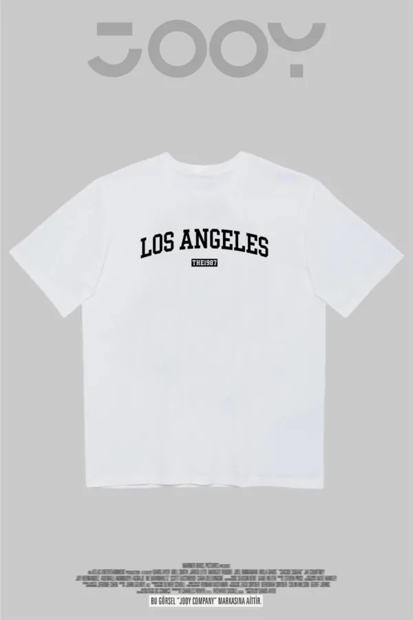 Los Angeles The 1987 Baskılı Beyaz Oversize Tshirt - S-alttext3