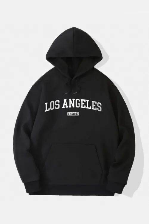 Los Angeles The 1987 Baskılı Kapüşonlu Sweatshirt