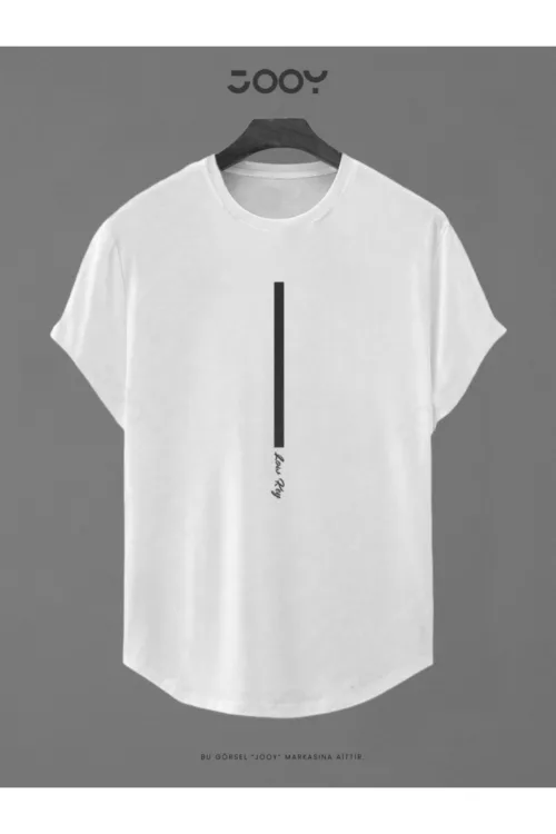 Low Key Baskılı Slim Fit Oval Kesim T-Shirt