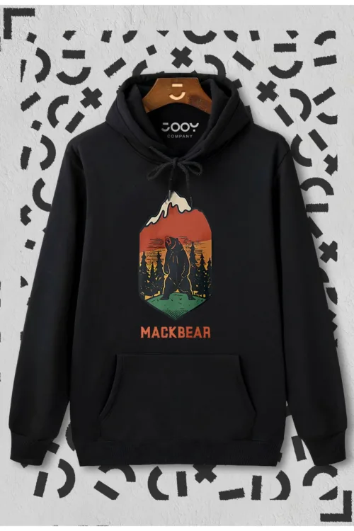 Mackbear Baskılı Kapüşonlu Sweatshirt