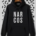 Narcos Baskılı Siyah Kapüşonlu Sweatshirt - L-alttext1