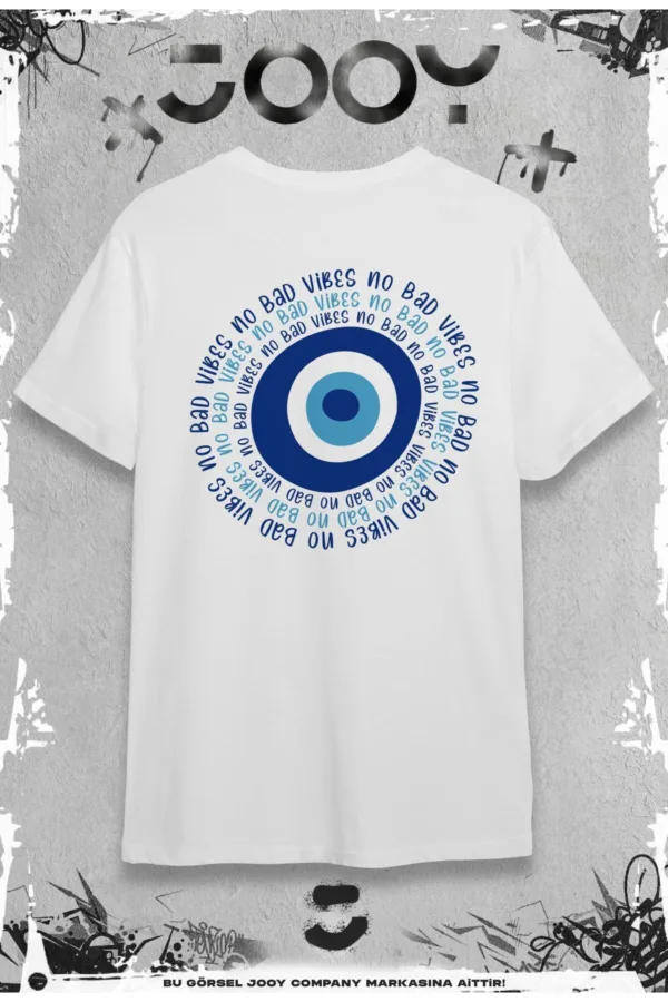 Nazar Boncuğu Tasarım Sevgili Çift Kombini Beyaz Oversize Tshirt 2'li Set - XL-alttext4