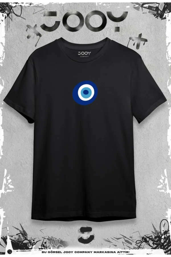 Nazar Boncuğu Tasarım Sevgili Çift Kombini Siyah Oversize Tshirt 2'li Set - M-alttext5