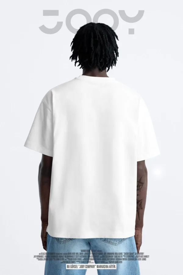 New York Reality Baskılı Beyaz Oversize Tshirt - XL-alttext2