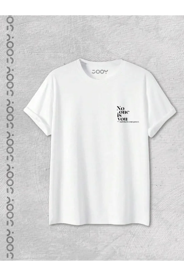 No One is You Baskılı Beyaz Kadın Oversize Tshirt - M-alttext2
