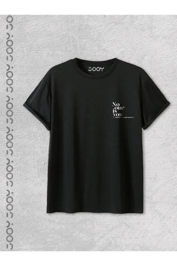 No One is You Baskılı Siyah Erkek Oversize Tshirt - M-alttext2